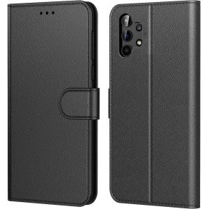 KALANKA-Coque pour Samsung Galaxy A32 5G (Pas pour 4G), Pochette Protection Etui Housse Premium en Cuir PU,Fermeture Magn&eacute;tique,Flip Case Compatible avec (Samsung A32 5G, Book Noir) - Neuf