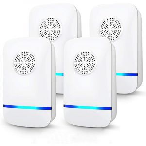 Lot De 4 Répulsifs À Ultrasons Pour Souris, Anti-Moustiques Électrique À Ultrasons, Anti-Souris Et Rats, Anti-Moustiques D'intérieur Portable Pour Souris, Rongeurs, Moustiques, Cafards, Araignées - Neuf