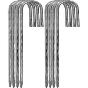 Yemaesre-Lot De 8 Piquets D'ancrage Au Sol Galvanisés ¿ 30 Cm ¿ Piquets De Tente Stables En Acier Pour Trampoline ¿ Fixation Pour Jardin, Camping, Pêche, Aventure Et Tente De Pique-Nique (8) - Neuf