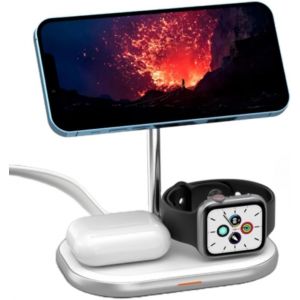 TIANYI-ENERGIZER 3 en 1 Chargeur sans Fil Induction Stand, Wireless Support de Charge Pliable Rapide 15 W certifié Qi | Compatible avec iPhone 16 15 14 13 12 11 Pro Max Apple Watch & AirPods (WCP303) - Neuf