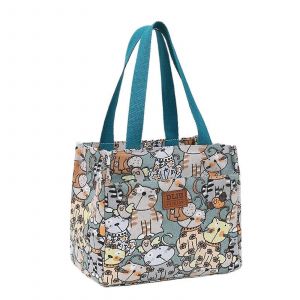 Sac à pique-nique J78 GreenCat à motif dessin animé, grande capacité, type bento, idéal pour l'école, le travail et les voyages. Parfait pour l'école, le travail et les voyages. - Neuf