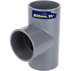 KALANKA-Raccord PVC U avec Angle de 90&deg; &Oslash; 25 mm Utilis&eacute; pour Assembler Trois Tuyaux avec de la Colle - Garantie de 10 Ans - - Neuf