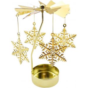 KALANKA-Photophore Bougie, Bougeoir Rotatif en Métal, Bougeoir Chauffe-Plat pour Bougeoirs, Bougeoir Doré, Porte Bougie Decorative, Contenant pour Bougie, Deco Interieur Salon Mariage (S) - Neuf