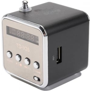 CHECARZHN--NO1-Haut-Parleur Numérique Sans Fil Td-V26 Mini Haut-Parleur Stéréo Mp3 Mp4 Lecteur De Musique Support Micro Carte/Usb/Disque/Fm (Noir) Barre De Son Haut-Parleurs Sans Fil - Neuf