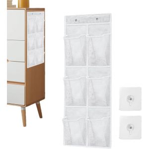 (Blanc) 2 Pack Chaussure De Rangement Avec Des Crochets, Pliable Rangement Organisateur, 6 Grand Tissu En Profondeur Des Poches, Chaussure Rack - Neuf