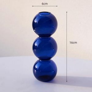 Gent Ement Sphblades Art Vase &Agrave; Bulles En Verre Cr&eacute;atif Nordique,Ornements Floraux,D&eacute;coration D'int&eacute;rieur,Cadeau D'anniversaire.Blue-High16cm. - Neuf
