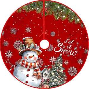 Jupe de sapin de No&euml;l 122 cm, tapis de sapin de No&euml;l, housse ronde pour sapin de No&euml;l, d&eacute;coration de sapin de No&euml;l - Neuf