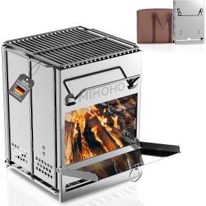 Ulteronixshop-Barbecue au charbon de bois en acier inoxydable - Pliable et portable - Pour jardin, cour, f&ecirc;te, pique-nique, voyage, cuisine en plein air (gris argent&eacute;) - Neuf