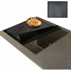 AYUHR-Tapis de protection pour plaque à induction 52 x 61 cm - Grand tapis de protection en silicone pour plaque à induction - Tapis de protection thermique pour cuisinière à induction¿maille noire¿ - Neuf