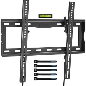 Support Mural Tv Pour Les Écrans Incurvés Et Plats Lcd/Led/Oled De 26 À 65 Pouces, Support Tv Mural Inc Ble Pour Télév Ur Jusqu'À 55 Kg, Vesa 400 X 400 Mm, Niveau À Bulle Inclus - Neuf