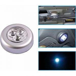 Veilleuses Lot De 4 Lampe Spot Led Autocollant Eclairage Supplementaire Alimente Par 3 Piles/Batteries Pour Penderie/Placard/Etagere/Entree/Cuisine/Passage - Argent Goodnice - Neuf