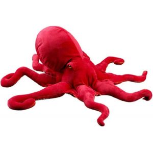 Coussin de poisson doux SSRGV, jouet en peluche de pieuvre, oreiller de poupée de calmar sous-marin, cadeau de décoration pour la maison, oreiller pour enfants, jouet animal en peluche (rouge, 17,7 - Neuf