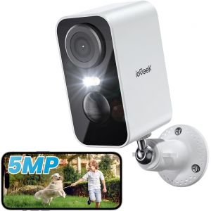 ChenQuanSarl-5Mp Caméra Surveillance Wifi Exterieure Sans Fil, Vision Nocturne Couleur, Ai & Pir Détection Mouvement, Extérieure/Intérieure, Audio Bidirectionnel, Blanc - Neuf
