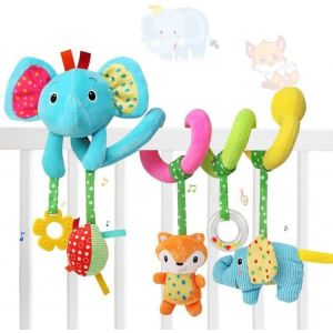 Nouvelhorizonstore-Jouets D'&eacute;veil Bebe 0 3 6 12 Mois, Spirale D'activit&eacute; Bebe, Poussette A Suspendre Pour Berceau Landau Lit, Jouet De Peluche Hochets Cadeau Pour Nourrissons Gar&ccedil;on Fille - Neuf