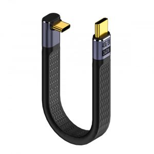 AYU-Câble de données FPC plat plat coudé 240 W Type-C mâle vers mâle USB4 40 Gbit/s 100 W 8 K pour ordinateur portable téléphone 13 cm, UC-002-0.13U-HX - Neuf