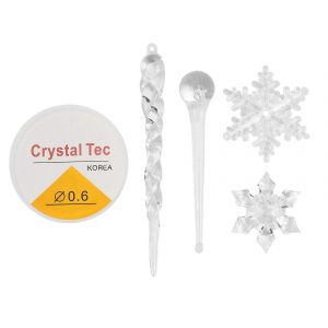 40PC Flocon de neige Glaçon Ornements de Noël Nouvel An Ornements Cristal Arbre de Noël parent Orna - Neuf
