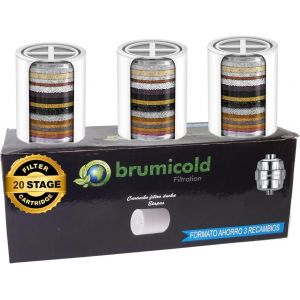 Jum-Pack 3 Filtre De Douche De Rechange Cartouche De Rechange 15 Étapes,Élimine Le Chlore,La Chaux Et Les Métaux Lourds,Compatible Avec Les Filtres De 6,8,10,12 Étapes - Neuf
