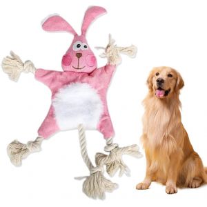 1 Pack Rabbit Plush Toy For Dogs Cats Puppies Interactive Plush Toy Can Make Sounds Chew Catch Full Of Fun And Play - Neuf