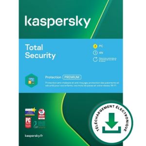 Kaspersky Total Security 2022 2 Pc 1 An - Version T&eacute;l&eacute;chargement - Logiciel En T&eacute;l&eacute;chargement - Neuf