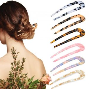 Chignon Cheveux Bâton En Forme De U Acrylique Chignon Épingle À Cheveux Acrylique Fixation Sécurisée Bâton De Cheveux Femmes Outil De Coiffure-Rose - Neuf