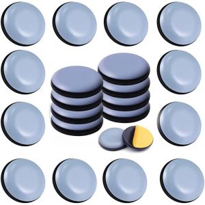24pcs Patins En Teflon Pour Meubles 20 Mm (Rond) - Patins Glisseurs Pour Meubles - Planeur Ptfe Patins Pour Meubles En T&eacute;flon Auto-Adh&eacute;sif Patins De Meuble Pour Chaise Canap&eacute; Bureau Table - Neuf