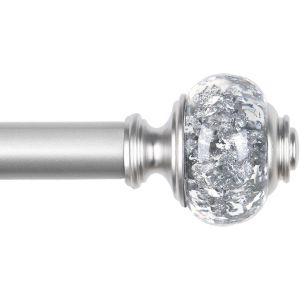 Tianyi-Tringle À Rideaux Extensible 80 À 218cm, Tringle Rideaux Argenté Avec Embouts Transparents, Pour Fenetre Balcons Chambres - Neuf