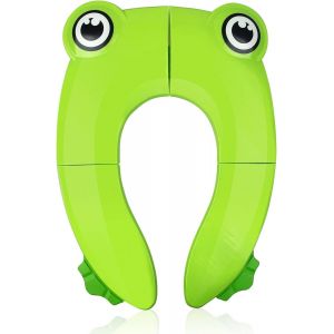 Bébé Réducteur De Toilette, Réducteur Wc Voyage, Pliable Enfant Siège De Toilette, Enfant Wc Réducteur, Voyage Siège Pliable De Toilette Avec 1 Sac De Transport, Grenouille Verte - Neuf