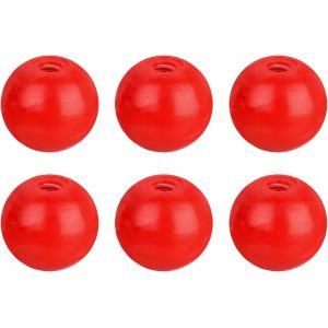 6Pcs Fileté Bille Boutons, M6x25mm Femelle Filetage Rouge Rond Thermodurcissable Contrôle Bouton Opération Bille Poignées Filetage Fer Insert pour Machine Poignée Remplacement - Neuf