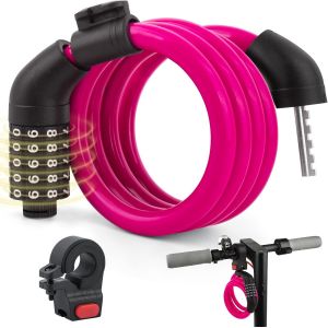 Kal-E Antivol Pour Trottinette1.2m/12mm Antivol À Câble Pour Vélo Antivol À 5 Chiffres Haute Sécurité Antivol À Combinaison Avec Barre De Fermeture Antivol À Combinaison Étanche Pour Xiaomi/Ninebot - Neuf