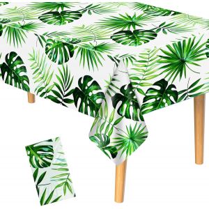 Nappe Luau Hawa&iuml;enne En Plastique Avec Feuilles Palmier Pour Piscine &Eacute;t&eacute; Plage Tropicale Fournitures F&ecirc;te D'anniversaire Pour Enfants Mariage Pique-Nique D&eacute;coration De Table De Salle &Agrave; Manger - Neuf