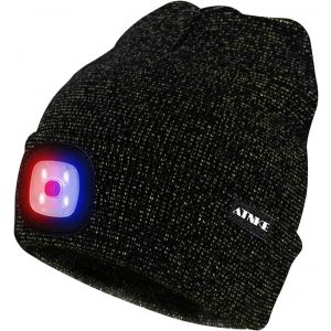 Lumineux Led Bonnet Lumineux Beanie Cap Unisexe Phare Rechargeable Chapeau Rouge Et Bleu Lueur Clignotant Alarme Phare Multi-Couleur - Neuf