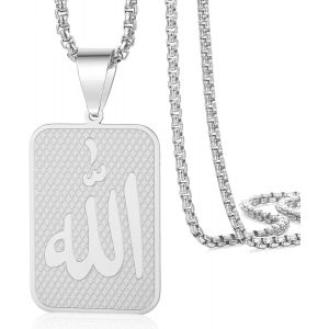 Trahoo-Collier Allah Islamique Musulman Arabe Pendentif Allah Collier Acier Inoxydable Colliers Islam Eid Ramadan Bijoux Religieux Cadeaux Pour Femmes Hommes - Neuf