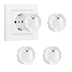 Lot de 4 prises de type F,bo&icirc;te en silicone,couvercle d&eacute;coratif/coque de protection contre la poussi&egrave;re,cache-prises,cache-poussi&egrave;re,dispositifs de protection (4 translucide) - Neuf