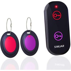 NouvelHorizonstore-Basic Key Finder with 2 Receivers & 1 Remote, Wireless Remote Control RF Key Finder Locator Tracker for Keys Wallet Phone Luggage - Neuf