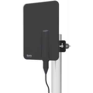 VornixorSarlshop-TMANT015 Antenne TV d'int&eacute;rieur ou d'ext&eacute;rieur avec amplificateur int&eacute;gr&eacute; 40 DB, Ultra compacte, Orientation 360&deg;, Montage Mural ou m&acirc;t et r&eacute;sistante aux intemp&eacute;ries - Neuf