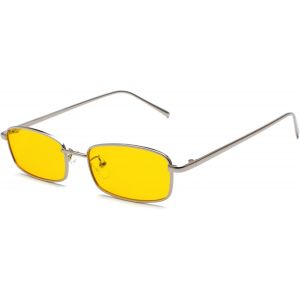 Lunettes De Soleil Rectangulaires Rétro Classiques Pour Homme Et Femme - Vintage - Minces - Cadre En Métal - Neuf