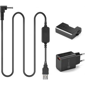 DR-E10 LP-E10 Dummy Batterie + 5V-8.4V Câble USB Pilote ACK-E10 + QC3.0 USB Adaptateur Chargeur pour CanonCanon 1500D 2000D 1300D 1200D 1100D Rebel T3 T5 T6 T7 X80 X90 - Neuf