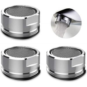 3 Pièces Aérateur de Robinet, Aérateur de Robinet de Filtre de Robinet, avec Joint d'étanchéité pour la Cuisine, la salle de Bains - Argent (Diamètre Extérieur 24 MM) - Neuf