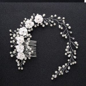 Fleur Perle Cristal Pince À Cheveux De Mariage Peigne Épingle À Cheveux Bandeaux Pour Mariée Femmes Mariage Cheveux Accessoires Bijoux Diadème Cadeau - Neuf