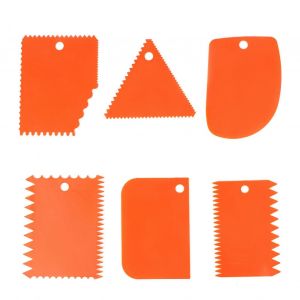 Lot De 6 Grattoirs À Argile En Plastique Orange Avec Manche Sculpté,Outil De Bricolage Pour Sculpture En Argile Souple - Neuf