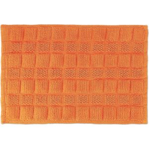 TIANYI-Descente de Bain Coton, 60 x 40 cm, antid&eacute;rapant, Lavable, Tapis de Baignoire, Sortie de Douche, Orange - Neuf