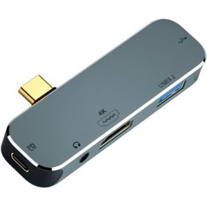 O17S Usb C Station D'Accueil Usb C Vers Hdmi Adaptateur Usb 3.1 Type C Vers Hdmi 4K Usb Type C Vers Usb 2.0 Femelle Avec Pr Jack Audio 3,5 Mm 5 En 1 Usb C Pd - Neuf