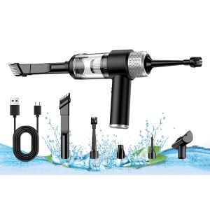 Aspirateur portatif sans fil 4 en 1 avec souffleur de poussi&egrave;re et mini-plumeau pour la maison et la voiture - Neuf