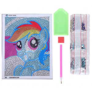 Hjlian Peinture Diamant 5d A Faire Soi-Meme, Broderie Complete Au Point De Croix, Cheval, Decoration D'interieur, Jouets Pour Enfants (Bleu) - Neuf