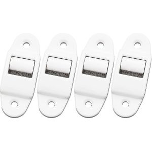 Lot de 4 guides de sangle de volet roulant - avec rouleau et brosse - Mini guide de sangle - Espacement des trous de 45 mm (rouleau jusqu'à 24 mm de largeur) - Neuf