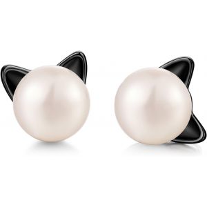 Chenquansarl-Belles Boucles D'oreilles En Perles De Chat Pour Femmes, Filles, Collier De Chat En Argent Sterling 925, Ensemble De Bijoux De Chat Pour Les Amoureux Des Chats, Cadeau D'anniversaire/Quo - Neuf