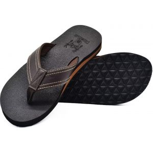 Kalanka-Tongs Hommes Été Cuir En Tissu Plage Sandales Mousse De Yoga Piscine Chaussures - Neuf