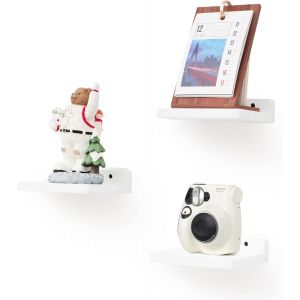 Petite &Eacute;tag&egrave;re Flottante, 12,7 X 15,2 Cm, Barres D'exposition Murales, Mini &Eacute;tag&egrave;res En Bois Rustique Pour Chambre &Agrave; Coucher, Salon, Salle De Bain, Cuisine (3, Noyer) - Neuf