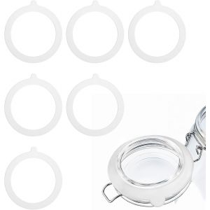 Lot de 6 joints en caoutchouc de rechange pour bocaux-114 x 85 mm-Anti-fuite-Pour bocaux de conservation-Blanc - Neuf