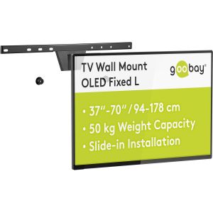 TRAHOO-Goobay 49949 Support Mural pour téléviseur OLED Fixed (L), 37"" à 70"" (94-178 cm), 50 kg, Montage Facile et sûr, Noir, Norme VESA - Neuf